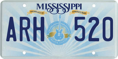 MS license plate ARH520