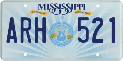 MS license plate ARH521
