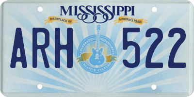 MS license plate ARH522