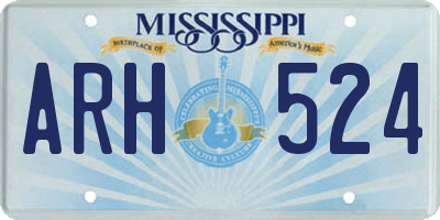 MS license plate ARH524
