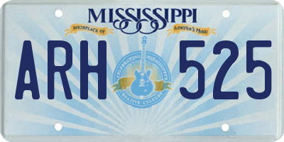 MS license plate ARH525