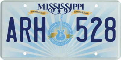 MS license plate ARH528