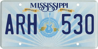 MS license plate ARH530