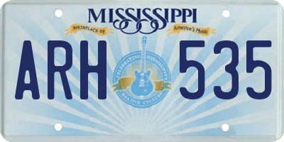 MS license plate ARH535