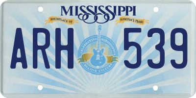 MS license plate ARH539