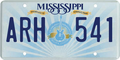 MS license plate ARH541