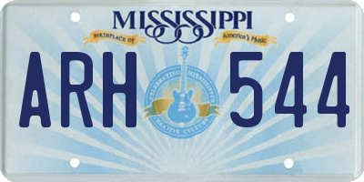 MS license plate ARH544