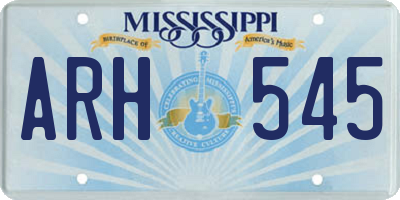 MS license plate ARH545