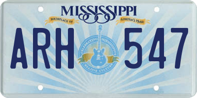 MS license plate ARH547