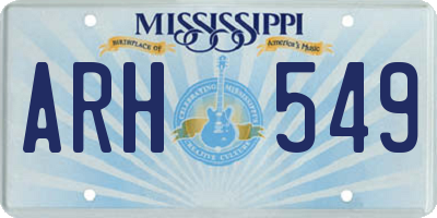 MS license plate ARH549