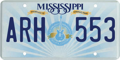MS license plate ARH553
