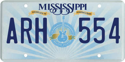 MS license plate ARH554