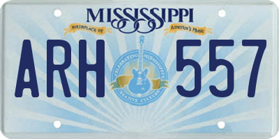 MS license plate ARH557