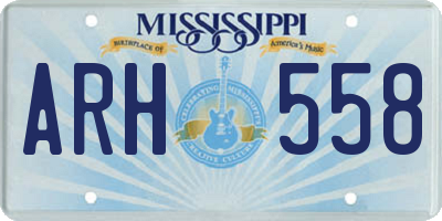 MS license plate ARH558