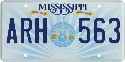 MS license plate ARH563