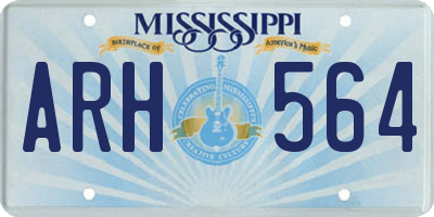 MS license plate ARH564