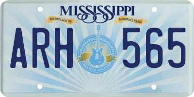 MS license plate ARH565