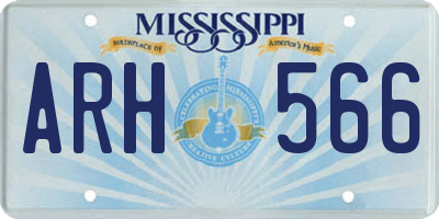 MS license plate ARH566