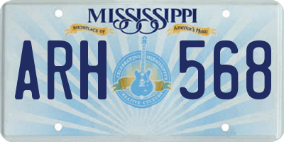 MS license plate ARH568