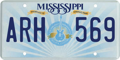 MS license plate ARH569