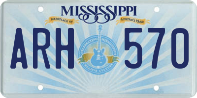 MS license plate ARH570
