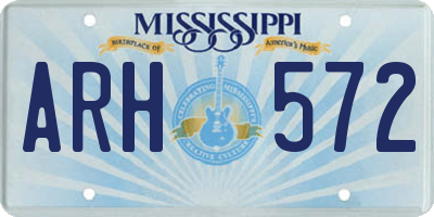 MS license plate ARH572