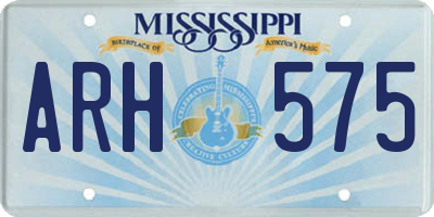 MS license plate ARH575