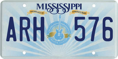 MS license plate ARH576