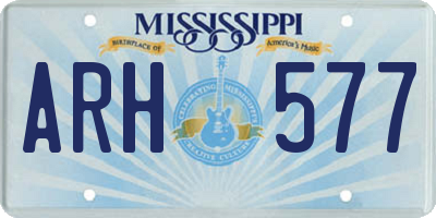 MS license plate ARH577
