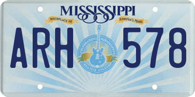 MS license plate ARH578