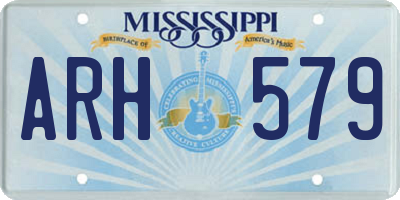 MS license plate ARH579