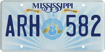 MS license plate ARH582