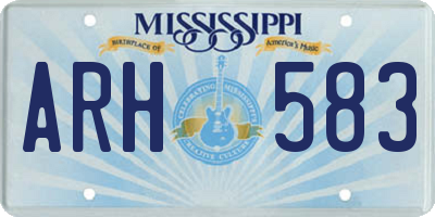 MS license plate ARH583