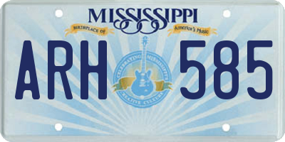 MS license plate ARH585