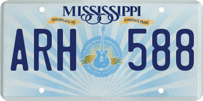MS license plate ARH588