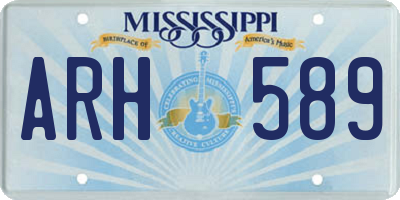 MS license plate ARH589