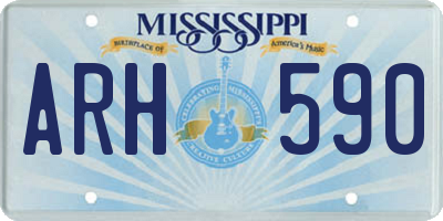 MS license plate ARH590