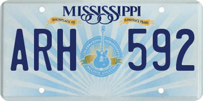 MS license plate ARH592