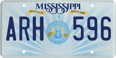 MS license plate ARH596