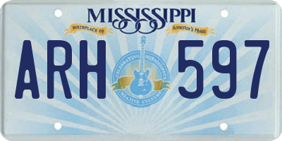 MS license plate ARH597