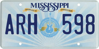 MS license plate ARH598