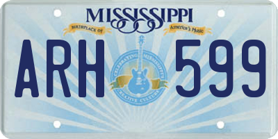 MS license plate ARH599
