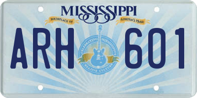 MS license plate ARH601