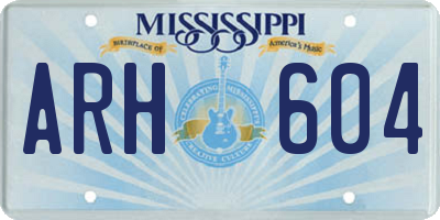 MS license plate ARH604