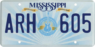 MS license plate ARH605