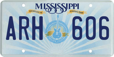 MS license plate ARH606