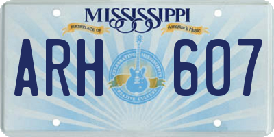 MS license plate ARH607