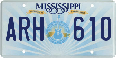MS license plate ARH610
