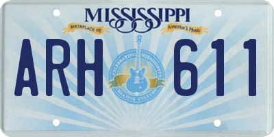 MS license plate ARH611