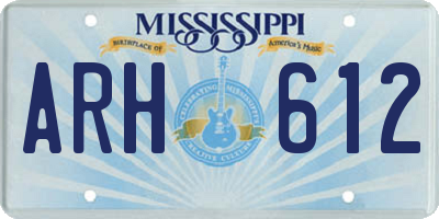 MS license plate ARH612